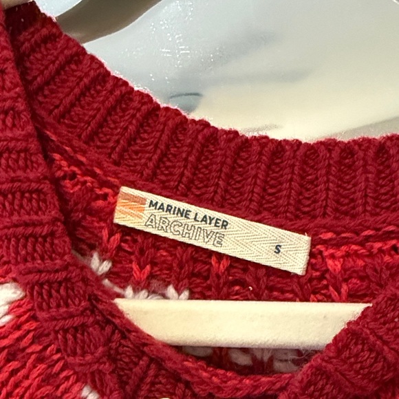 Marine Layer Fair Isle Sweater - Red, Gold, Blue, Cream - Picture 2 of 5
